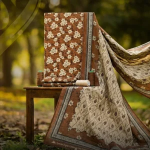 Brown Digital Print Soft Lawn