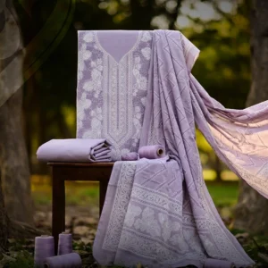 Purple Emboss Print Lawn