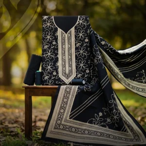 Black Emboss Print Lawn